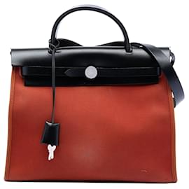 Borsa Orange Hermès Toile Herbag Zip 31