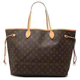 Borsa Tote Louis Vuitton Monogram Neverfull GM marrone