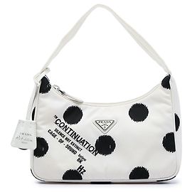 Borsa a tracolla nera Prada Mini Re Nylon Polka Dot Re Edition 2000