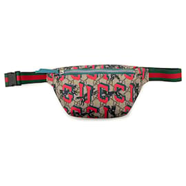 Borsa a tracolla Gucci Kids GG Supreme Web Tiger beige