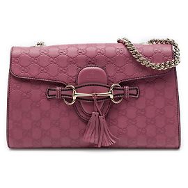 Bolso de hombro Gucci Medium Guccissima Emily rosa