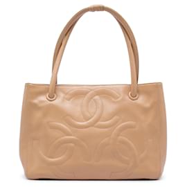 Tote Chanel in agnello Triple CC beige