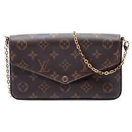 Borsa a tracolla Louis Vuitton Monogram Pochette Felicie Marrone