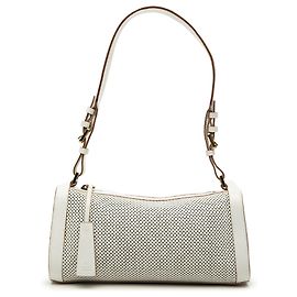 Borsa a tracolla Gucci in pelle traforata bianca