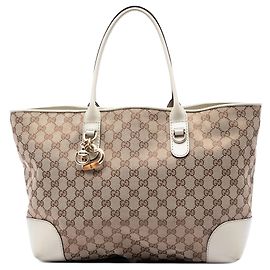 Tote Gucci GG Canvas Heart Bit Bianco