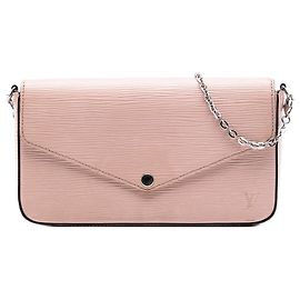 Bolso bandolera Louis Vuitton Epi Pochette Felicie rosa