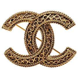 Spilla Filigrana Chanel CC Placcata Oro