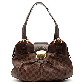 Schultertasche Louis Vuitton Damier Ebene Sistina PM braun