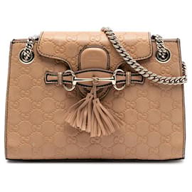 Borsa a tracolla Gucci Small Guccissima Emily beige