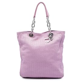 Lady Dior Soft Shopping Tote in agnello intrecciato grande rosa di Dior