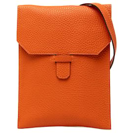 Borsa a tracolla Hermès Togo Amelie Arancione