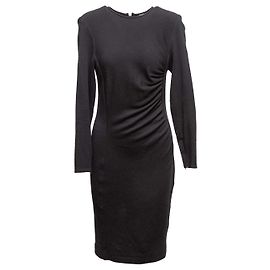 Valentino Garavani Vintage Schwarzes Valentino Miss V Wollkleid mit langen Ärmeln Größe IT 42