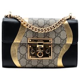 Borsa a tracolla Gucci Small GG Supreme Osiride con lucchetto beige