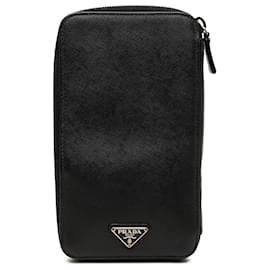 Cartera larga con cremallera Prada Saffiano negra