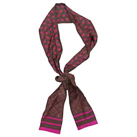 Sciarpa in seta twill marrone e magenta Louis Vuitton