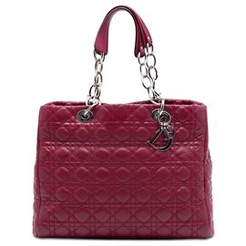 Tote Lady Dior Soft in agnello cannage rosso Dior Large
