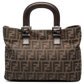 Tote Twins in tela Zucca piccola marrone Fendi