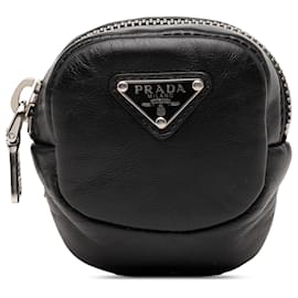 Pochette da braccio in pelle nera Prada Mini