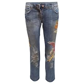 Vaqueros Dolce & Gabbana bordados y desgastados en lavado medio y multicolor Talla IT 42