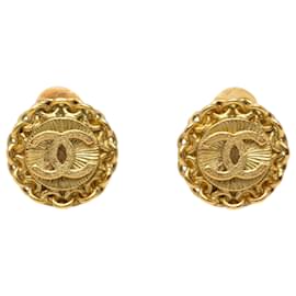 Orecchini a cerchio Chanel CC placcati oro