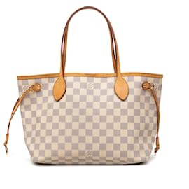 Borsa Tote Louis Vuitton Damier Azur Neverfull PM bianca