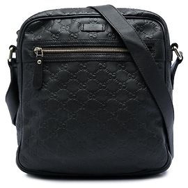 Borsa a tracolla Gucci Guccissima nera