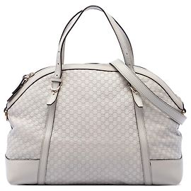 White Gucci Large Microguccissima Nice Dome Satchel