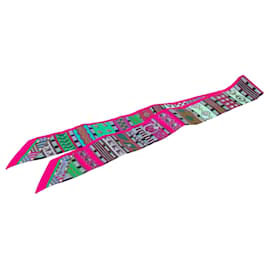 Rosa Hermès Colliers de Chiens Seiden Twilly Scarf