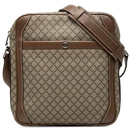 Borsa a tracolla con zip in tela rivestita Diamante beige Gucci