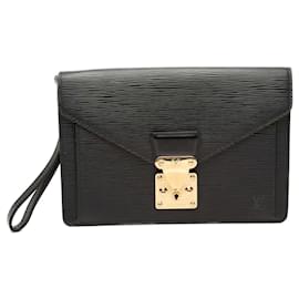 Clutch Louis Vuitton Epi Pochette Sellier Dragonne nera