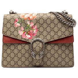 Borsa a tracolla Gucci Medium GG Supreme Blooms Dionysus beige