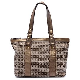 Tote in tela Fendi Zucchino beige