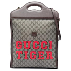 Borsa Gucci GG Supreme Web Tiger beige