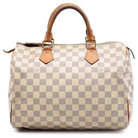 Borsa Boston Louis Vuitton Damier Azur bianca Speedy 30
