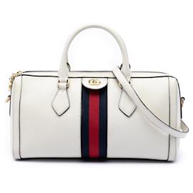 Borsa Gucci Medium Calfskin Web Ophidia beige in pelle di vitello