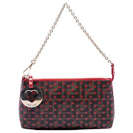 Borsa a tracolla Fendi Zucca Spalmati Hearts marrone