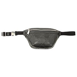 Borsa a tracolla in pelle traforata con logo GG in rilievo nero Gucci