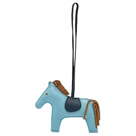Blue Hermès Milo Lambskin Grigri Rodeo Bag Charm MM Key Chain