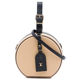 Black Louis Vuitton Bicolor Calfskin Petite Boite Chapeau Satchel