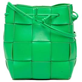 Borsa a secchiello Bottega Veneta Small Nappa Maxi Intrecciato Verde