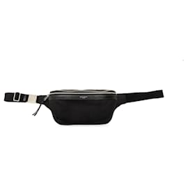 Borsa a tracolla City in tela nera Saint Laurent