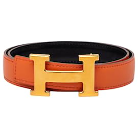 Hermès Constance H Reversibler Gürtel aus Box Calf Orange