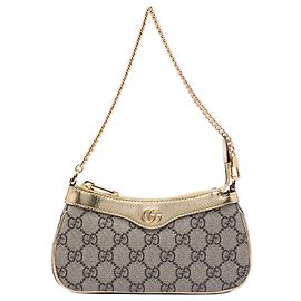 Bolsa de ombro Gucci Mini GG Supreme Ophidia bege