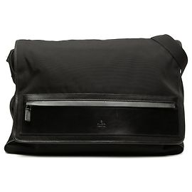 Borsa a tracolla in nylon nero Gucci