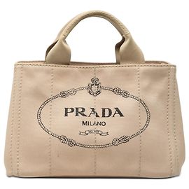 Borsa Tote e Borsa Satchel Prada Small Canvas Canapa Logo beige