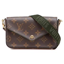 Bolsa transversal marrom Louis Vuitton Monogram Felicie Strap And Go