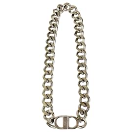 Collana a maglie con logo CD argentato di Dior, placcata argento