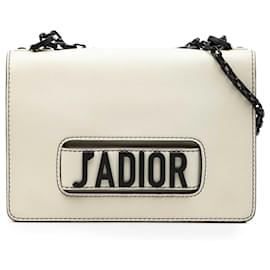 Borsa a tracolla JAdior Chain Flap in pelle di vitello bianca Dior Medium