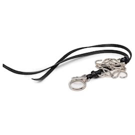 Portachiavi e charm per borsa Anagram in ottone e pelle di vitello nero LOEWE
