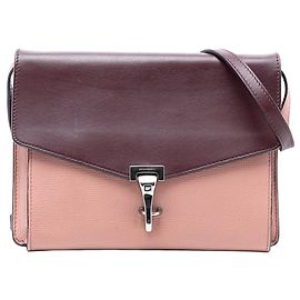 Borsa a tracolla Burberry Macken in pelle bicolore rossa